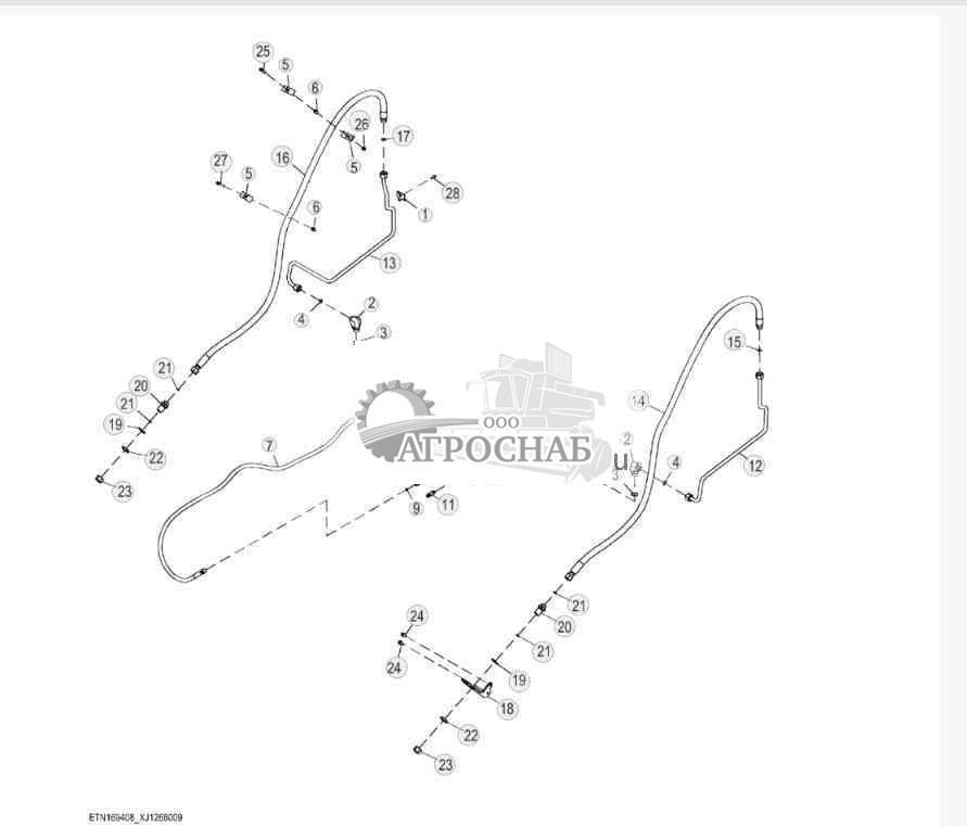 Three Function Hydraulic Lines, Standard Z-Bar (1 of 3) 